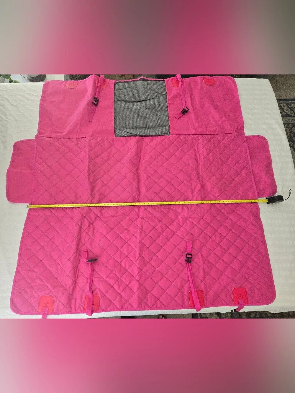 Pet Travel Seat Cover for Cars - Pink Quilted Dog Carrier Mat